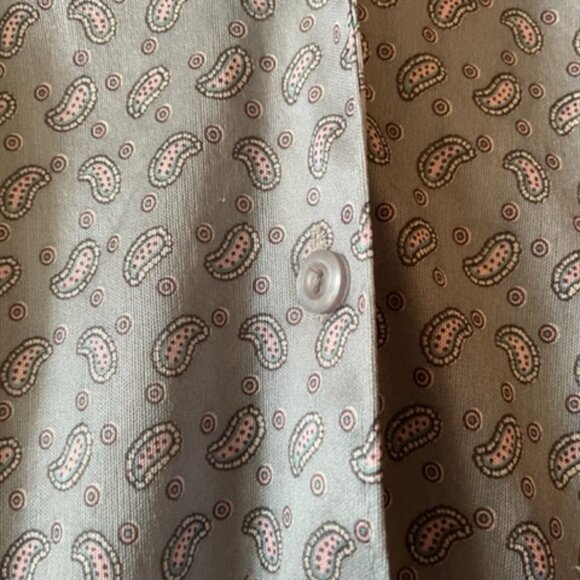 Organically Grown by Arpeja vintage gray paisley long slv blouse, M, good cond. - Picture 5 of 6